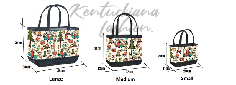 Exclusive camping/beach rubber tote