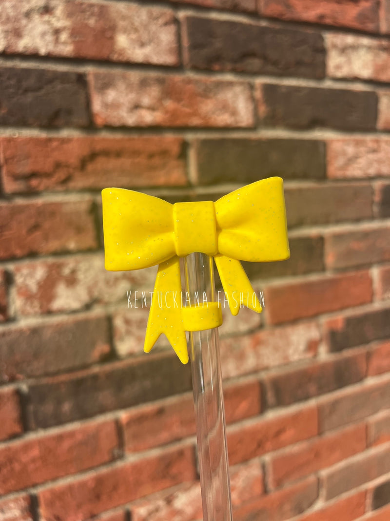 3D Bow Straw Topper- Glitter