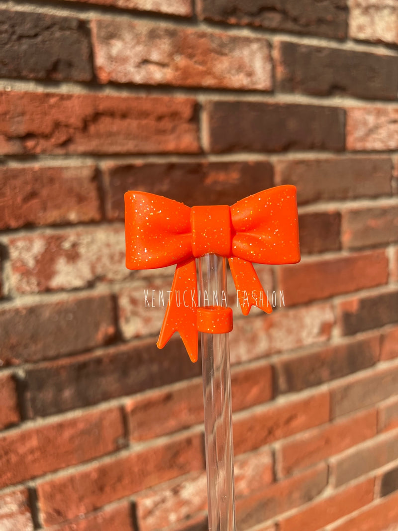 3D Bow Straw Topper- Glitter
