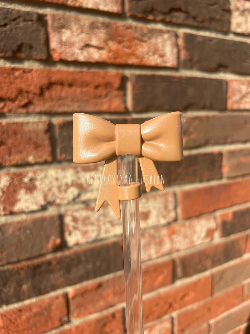 3D Bow Straw Topper- Opal