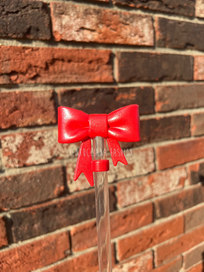 3D Bow Straw Topper- Opal