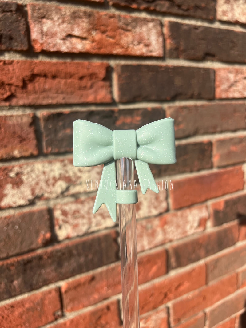 3D Bow Straw Topper- Glitter