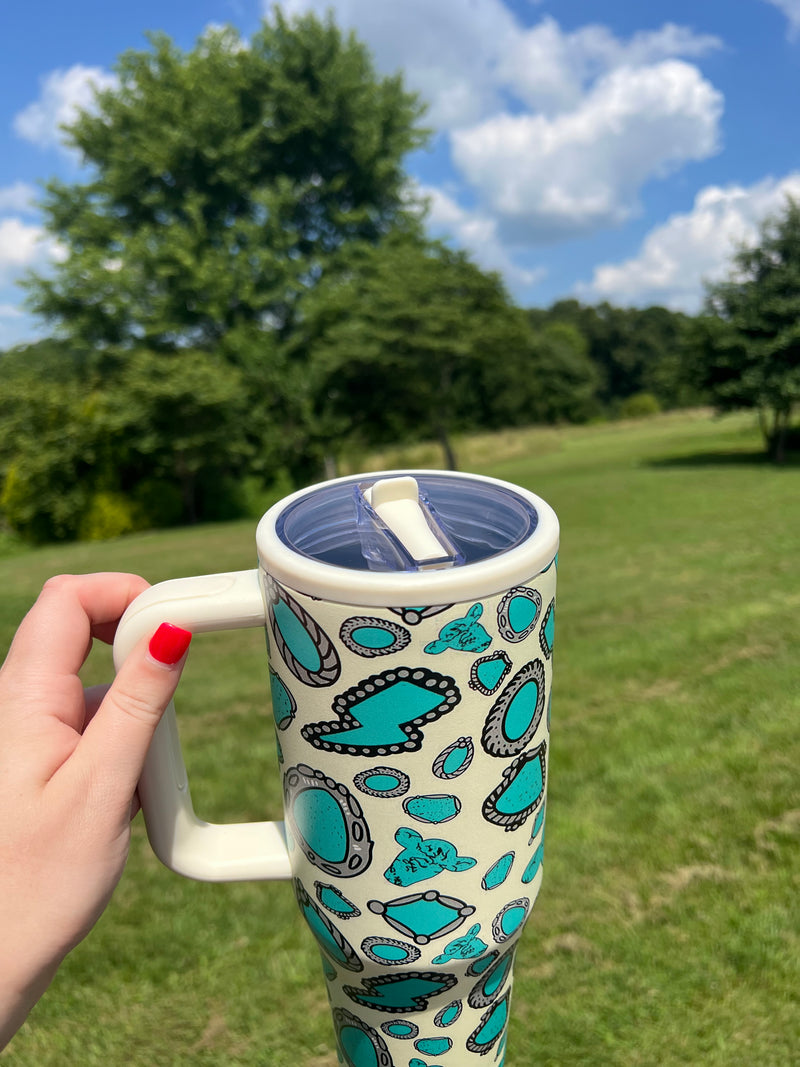 40 oz tumbler- Western stones