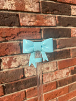 3D Bow Straw Topper- Opal