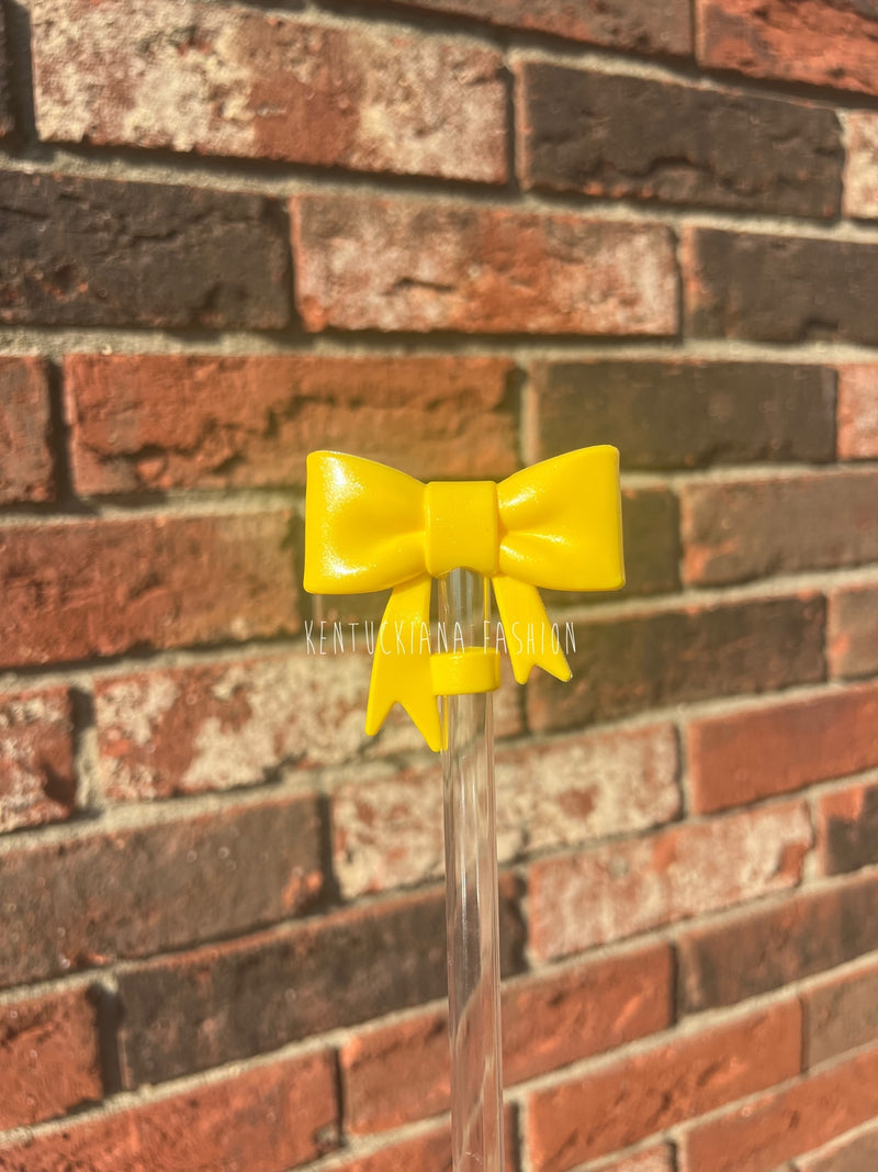 3D Bow Straw Topper- Opal