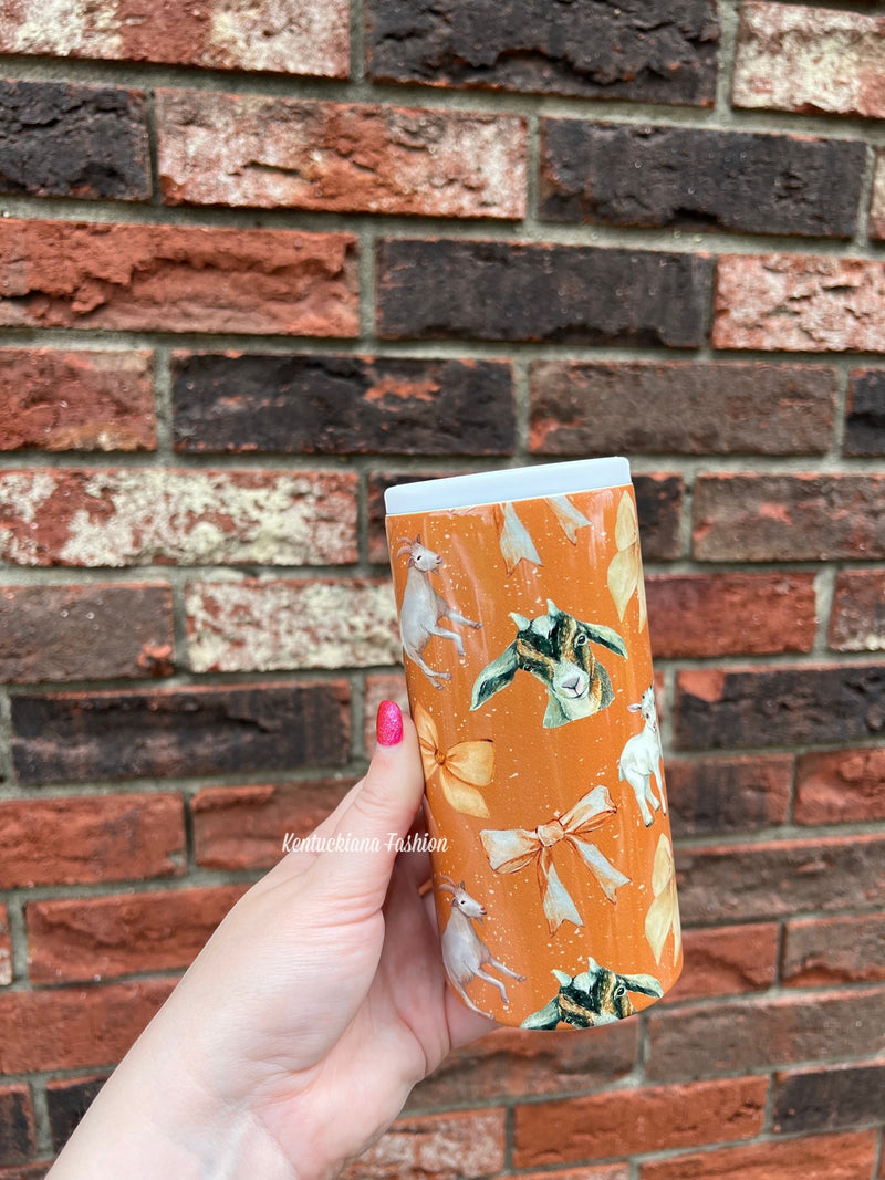 12 oz skinny can koozie - coquette goat
