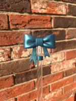 3D Bow Straw Topper- Opal