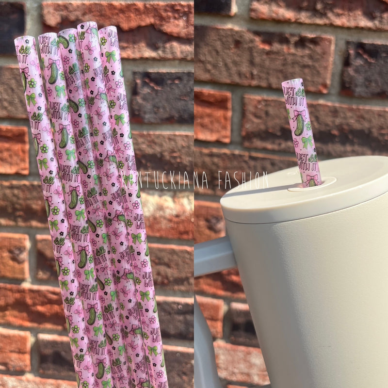40 ounce straw - clear just dill with it pickles