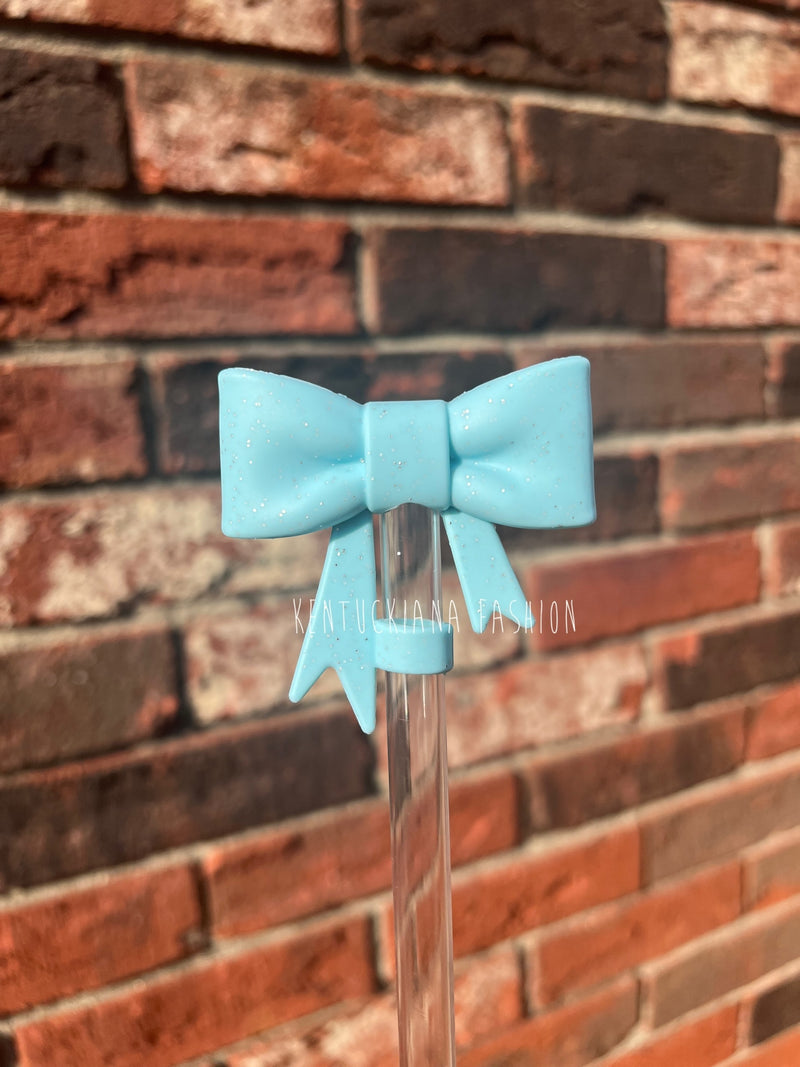 3D Bow Straw Topper- Glitter