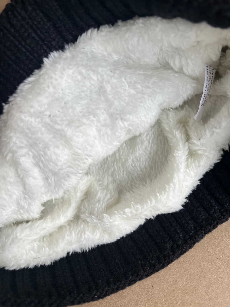 Fur Lined Checkered Beanie