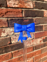 3D Bow Straw Topper- Glitter