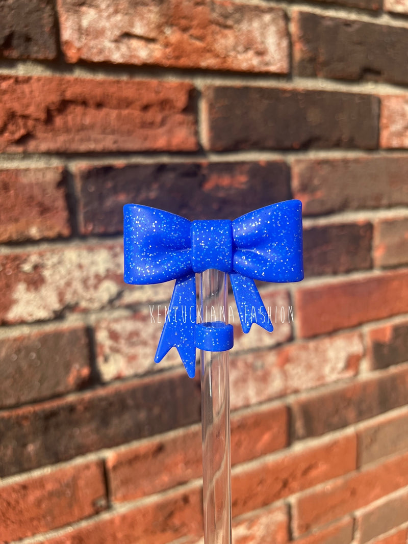 3D Bow Straw Topper- Glitter