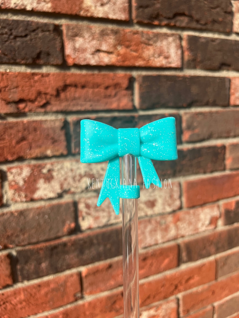 3D Bow Straw Topper- Glitter