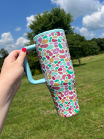 40 oz tumbler- Summer leopard