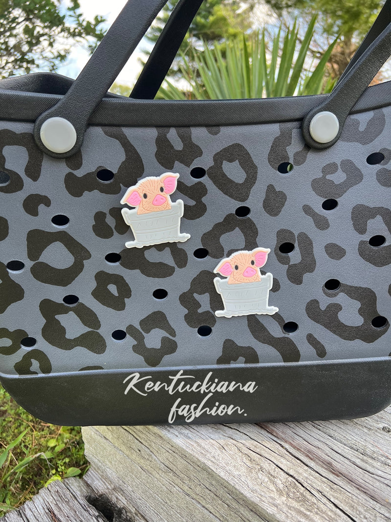 Boggy Bag Charm - Pig in bucket