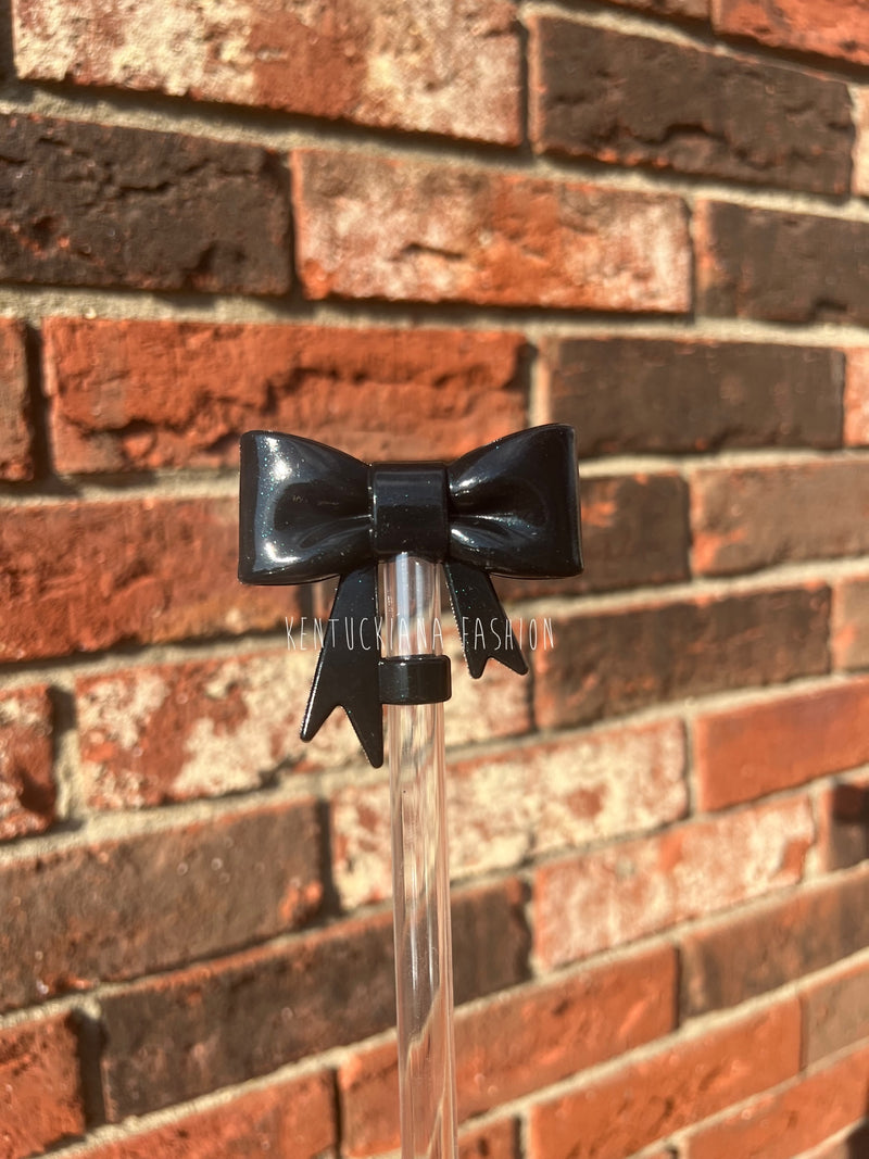 3D Bow Straw Topper- Opal