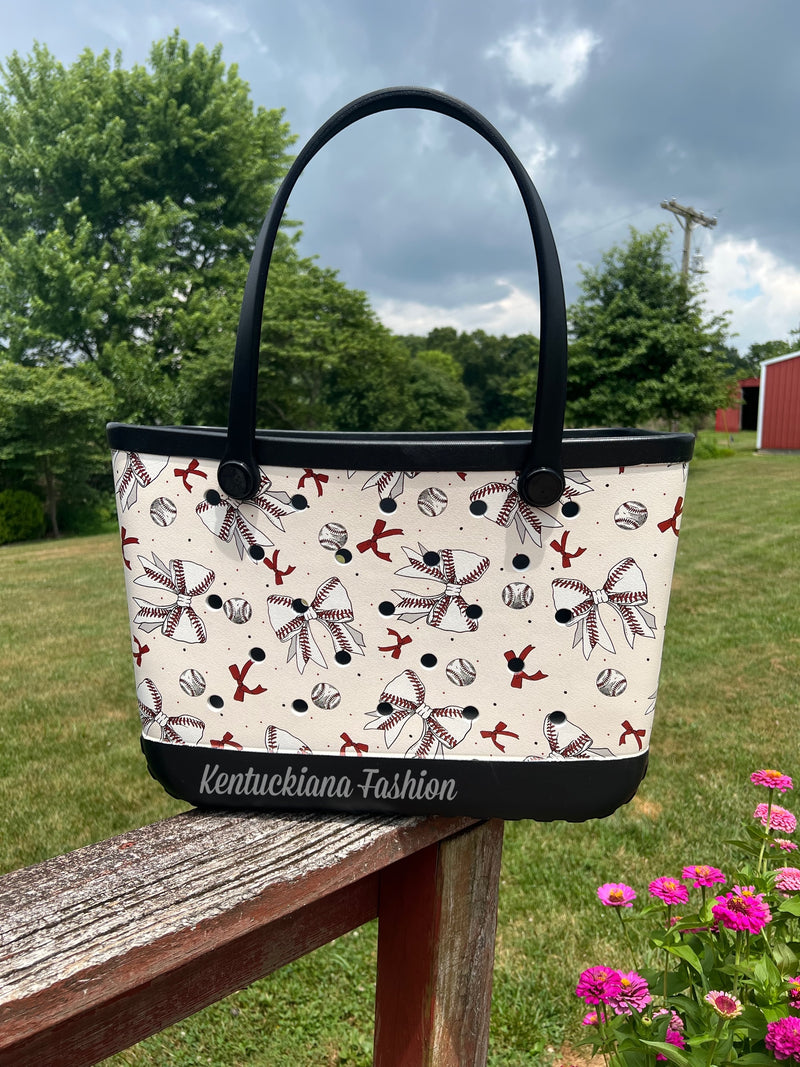 Large size EVA beach totes- Baseball bows
