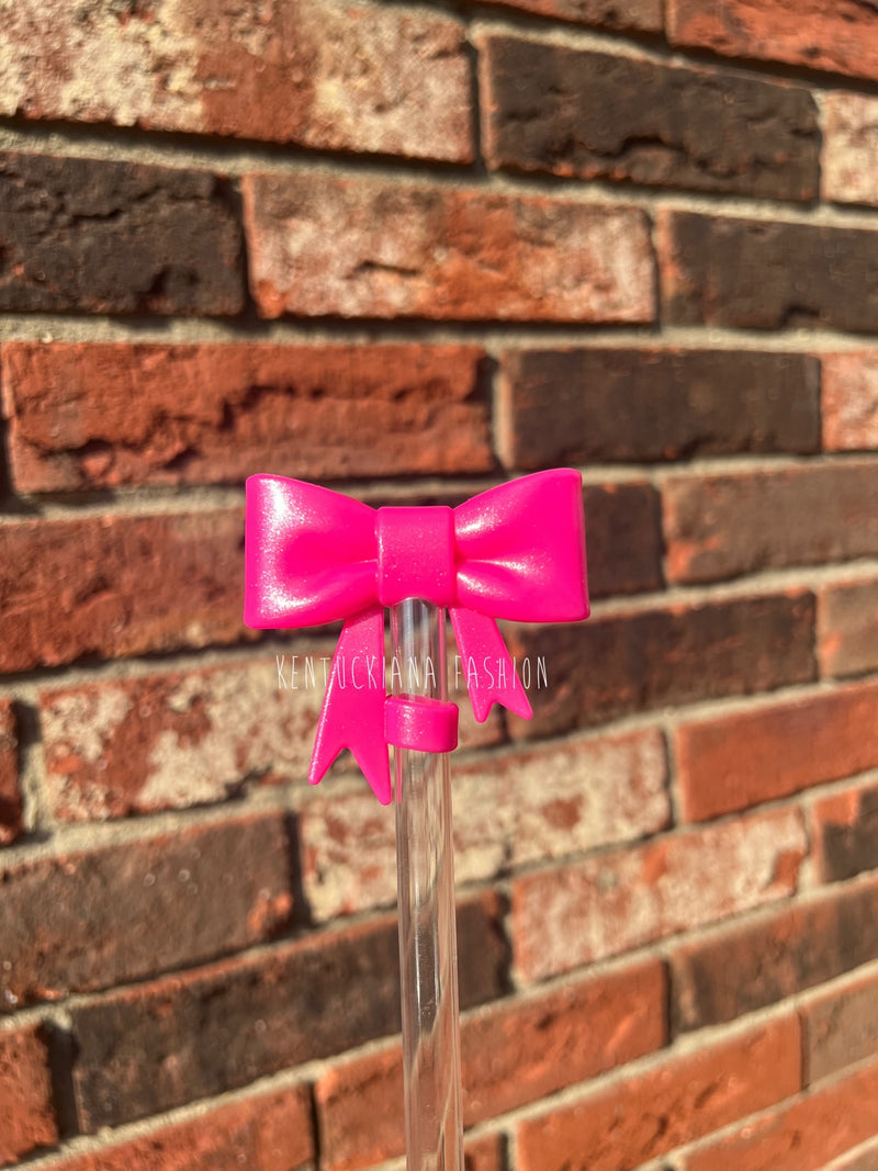 3D Bow Straw Topper- Opal