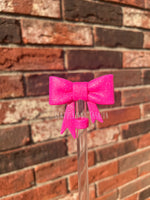 3D Bow Straw Topper- Glitter