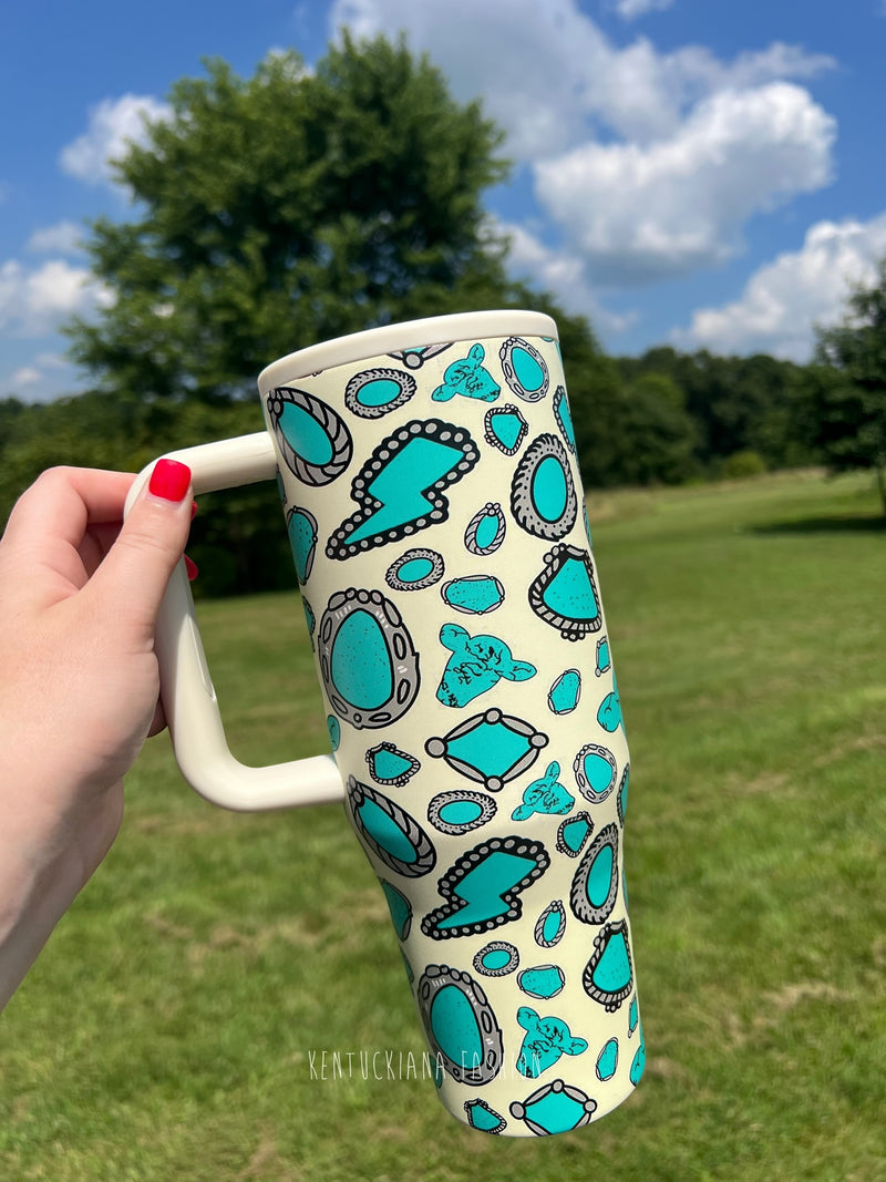 40 oz tumbler- Western stones