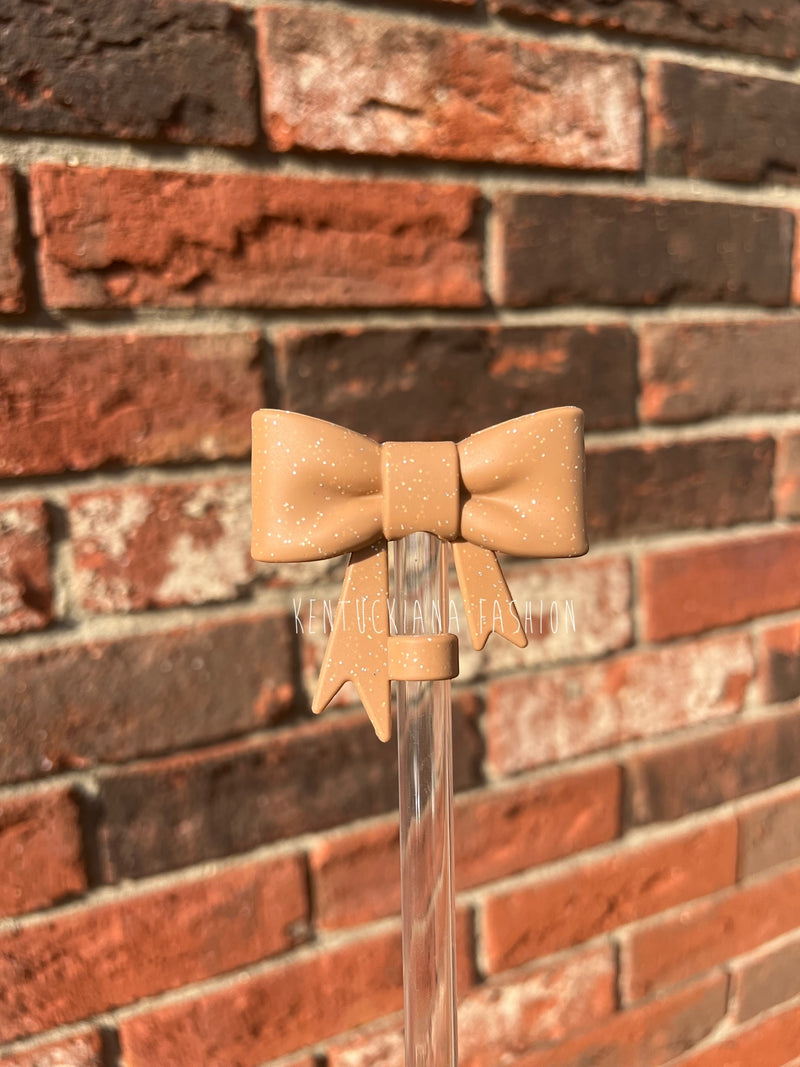 3D Bow Straw Topper- Glitter