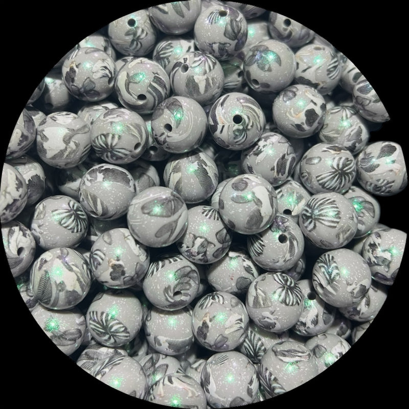 15mm Silicone Printed Round Bead - Coquette cows