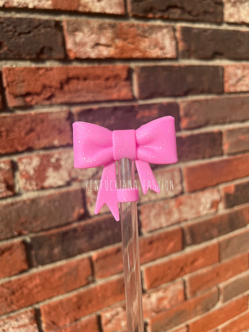 3D Bow Straw Topper- Glitter