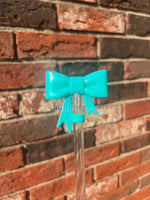 3D Bow Straw Topper- Opal