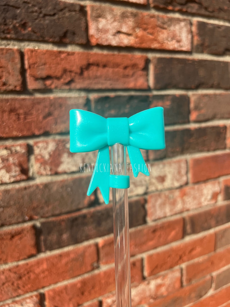 3D Bow Straw Topper- Opal