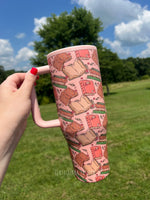 40 oz tumbler- Floral books