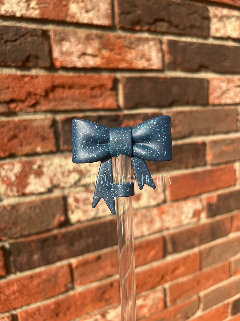 3D Bow Straw Topper- Glitter