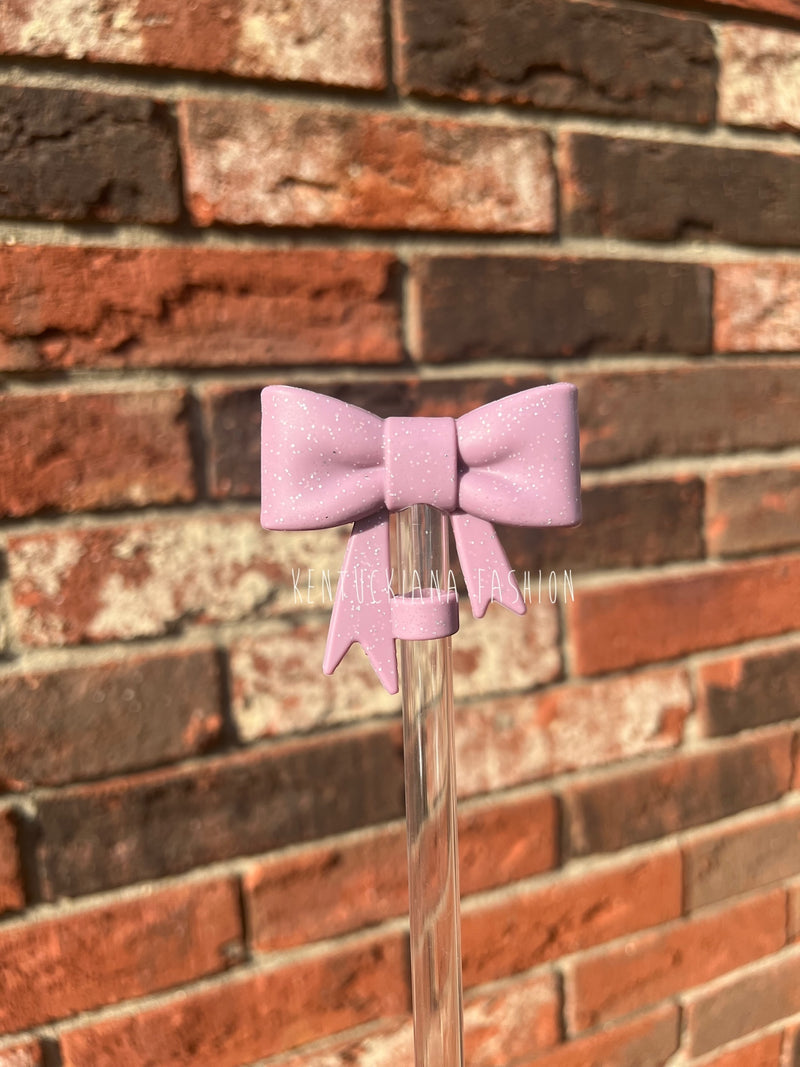 3D Bow Straw Topper- Glitter