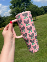 40 oz tumbler- Chicken in rainboots