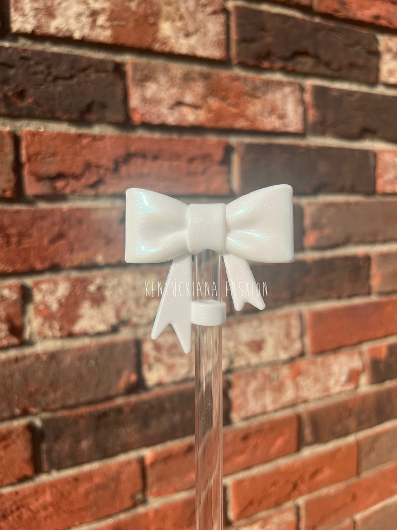 3D Bow Straw Topper- Opal