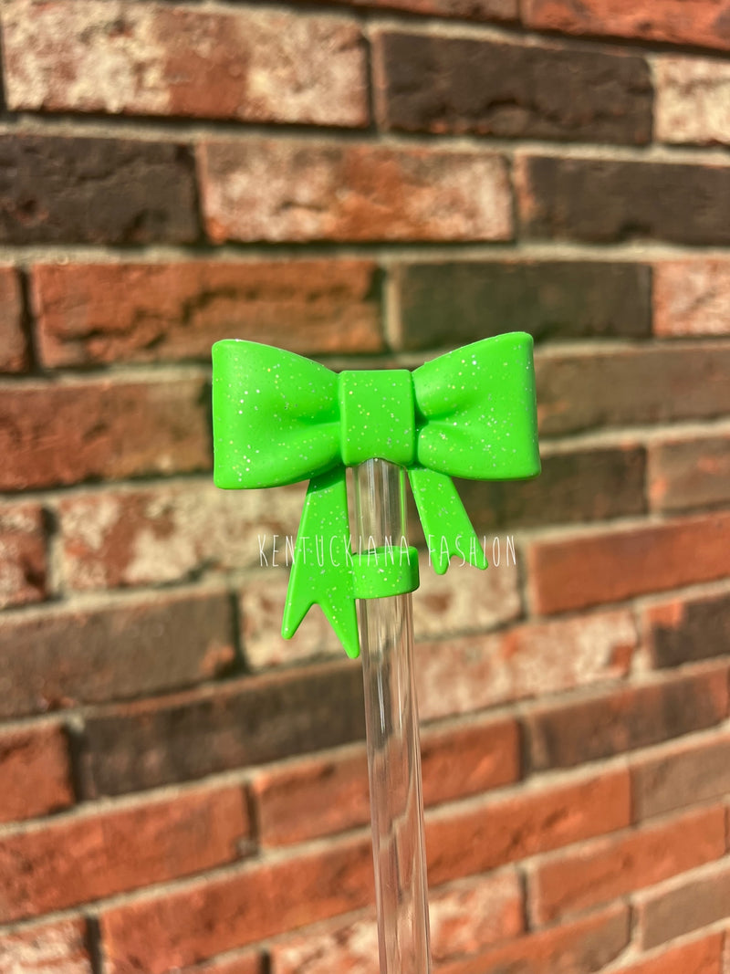 3D Bow Straw Topper- Glitter