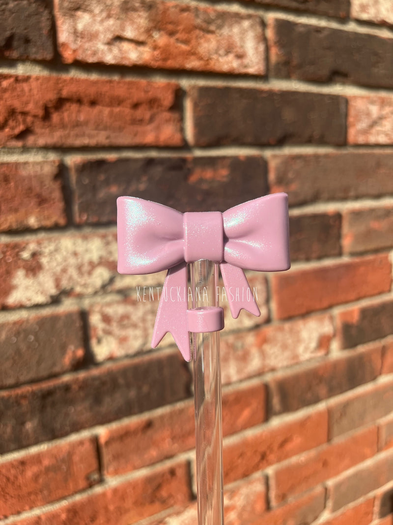3D Bow Straw Topper- Opal
