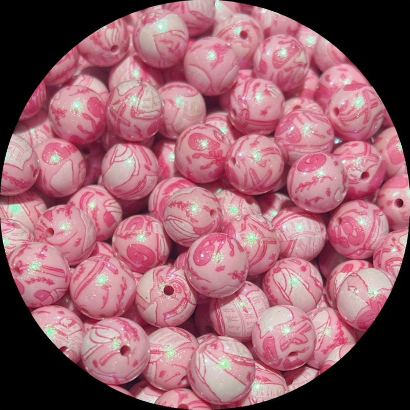 15mm Silicone Printed Round Bead - God is good