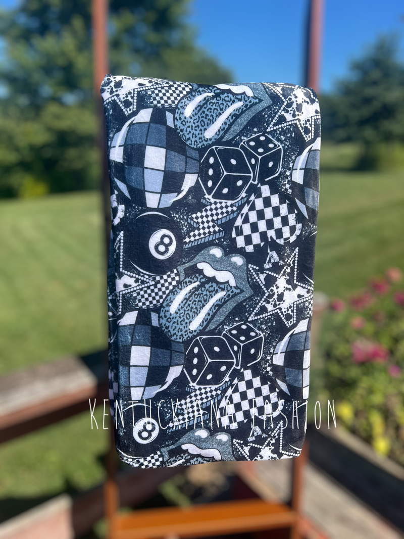 60x80 Fuzzy Blanket - Black/Grey Yallternative