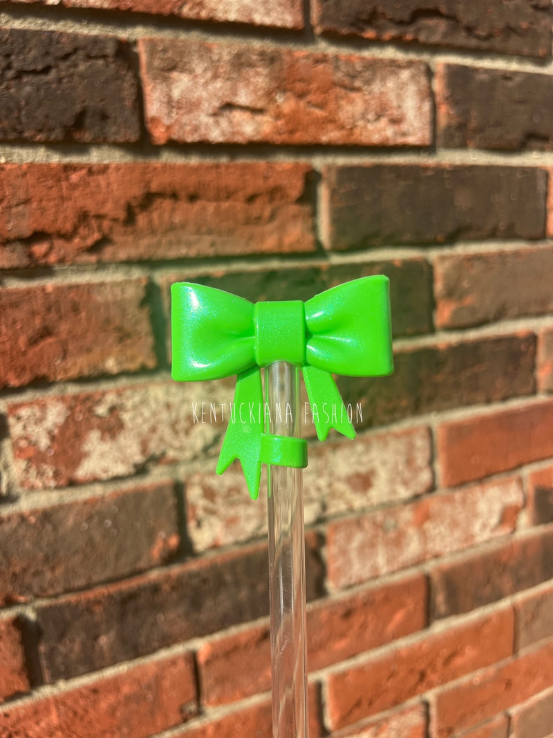 3D Bow Straw Topper- Opal