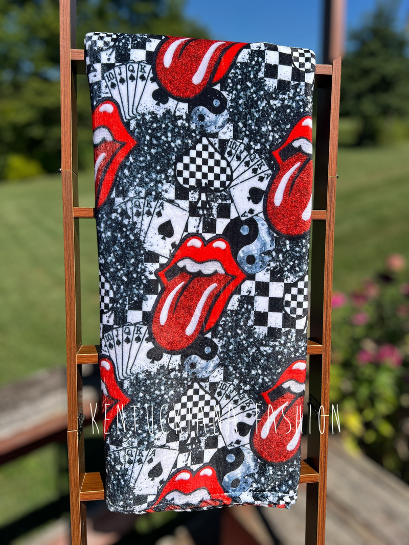 60x80 Fuzzy Blanket - Black/Red/Grey Yallternative