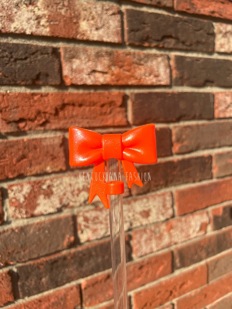 3D Bow Straw Topper- Opal