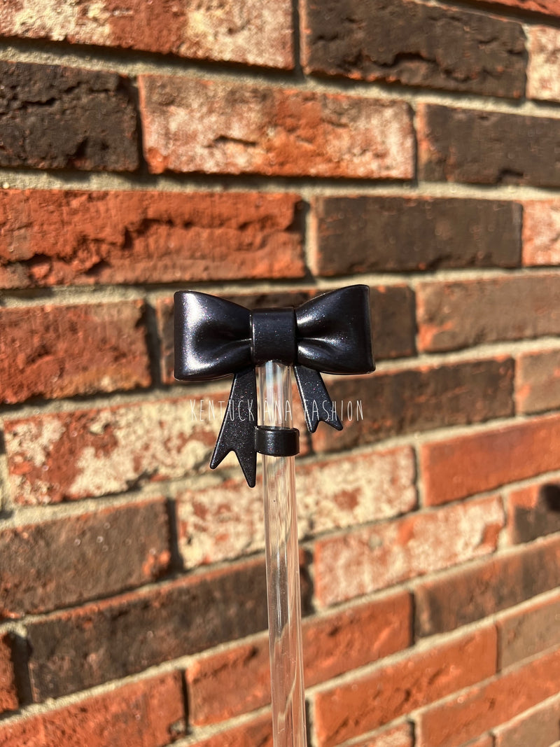 3D Bow Straw Topper- Opal