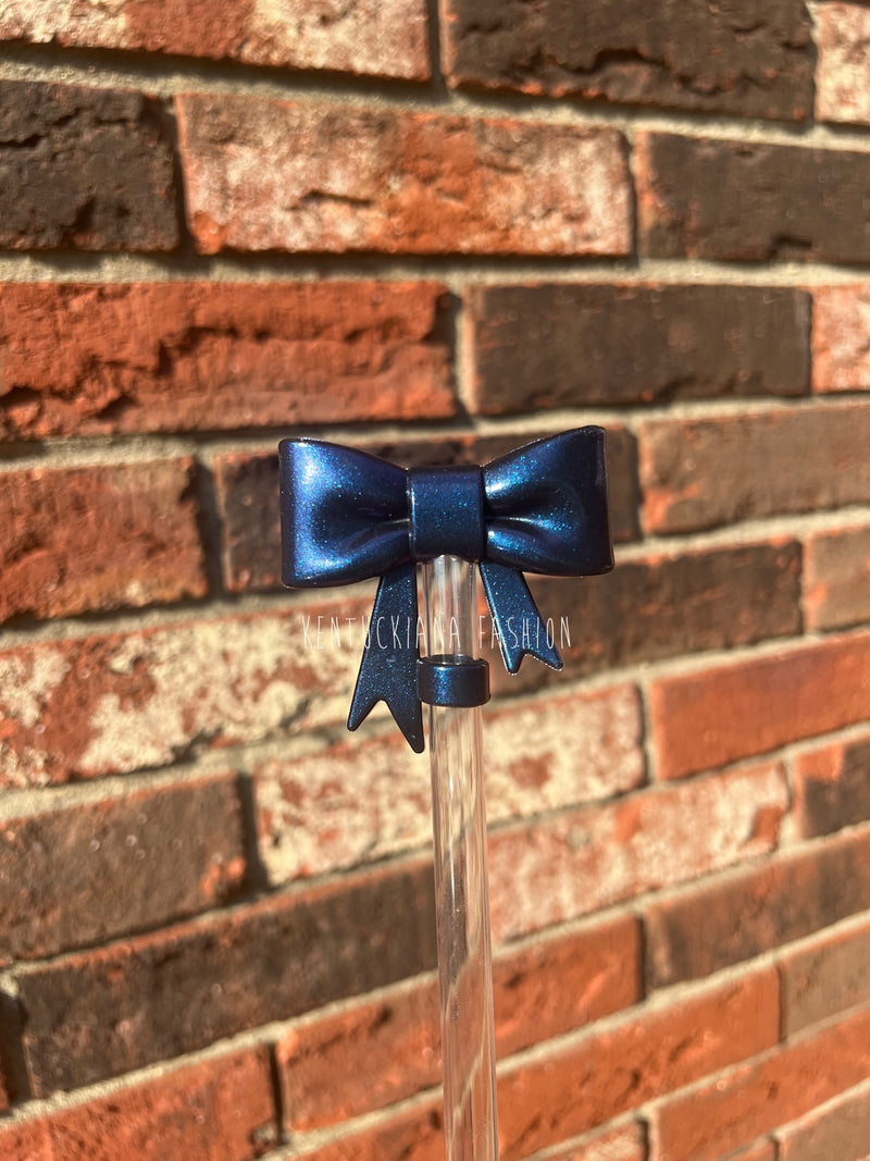 3D Bow Straw Topper- Opal