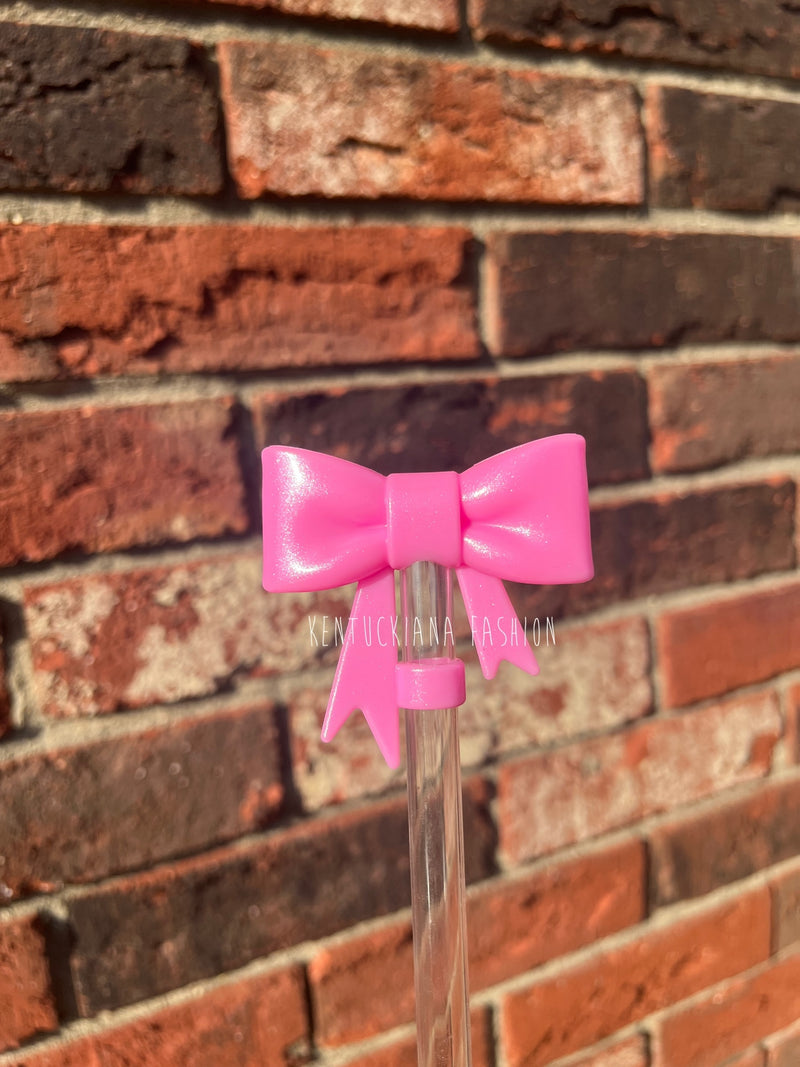 3D Bow Straw Topper- Opal