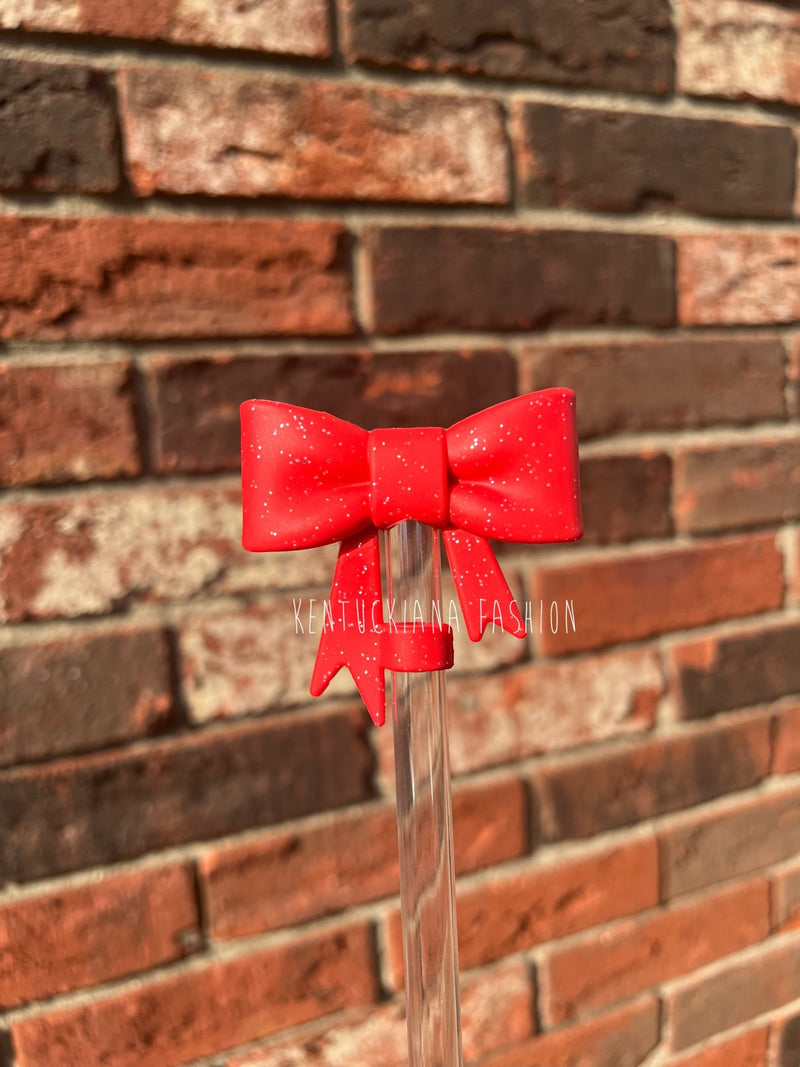 3D Bow Straw Topper- Glitter