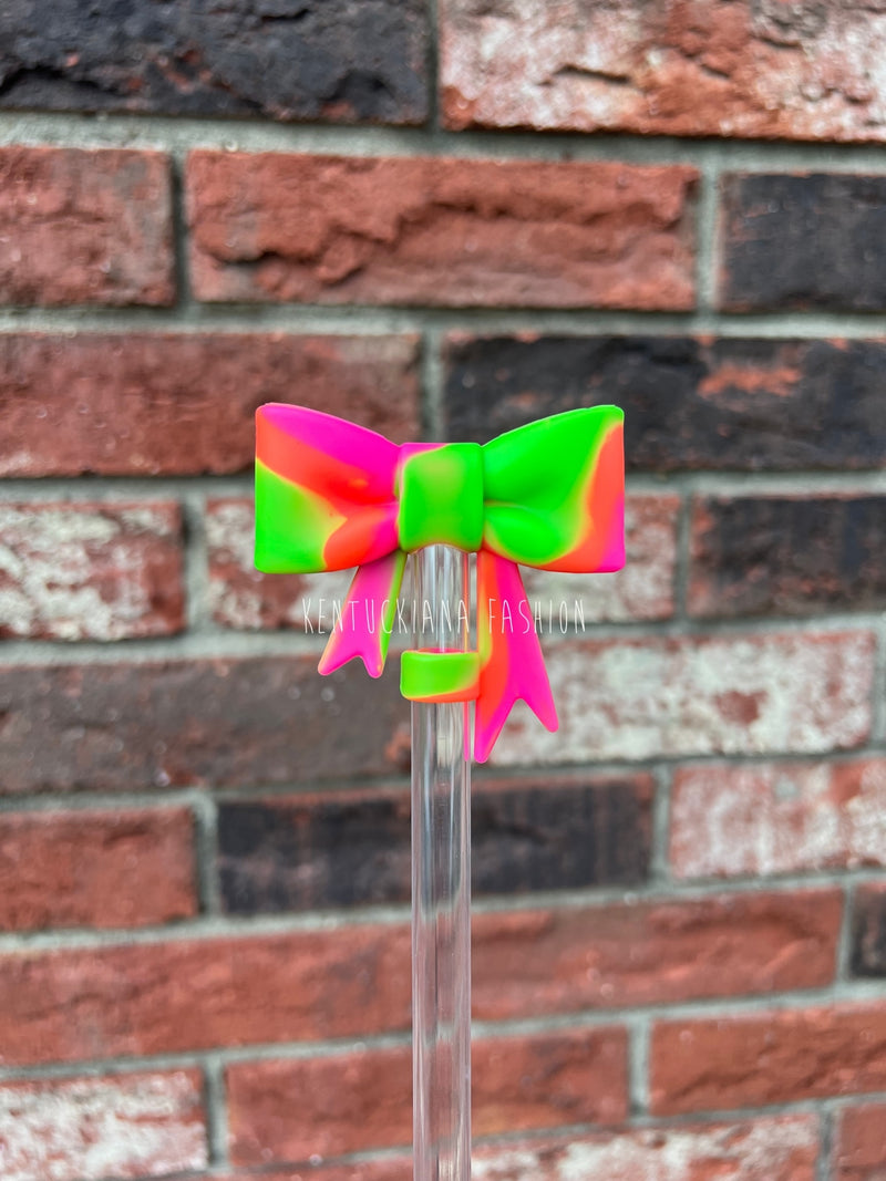 3D Bow Straw Topper- Swirl