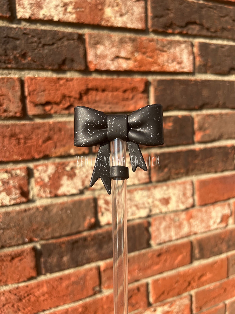 3D Bow Straw Topper- Glitter